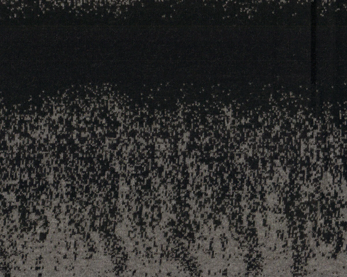 Jacquard-Strickstoff aus reiner Wolle JONTE, Sprenkel, schwarz, Hilco
