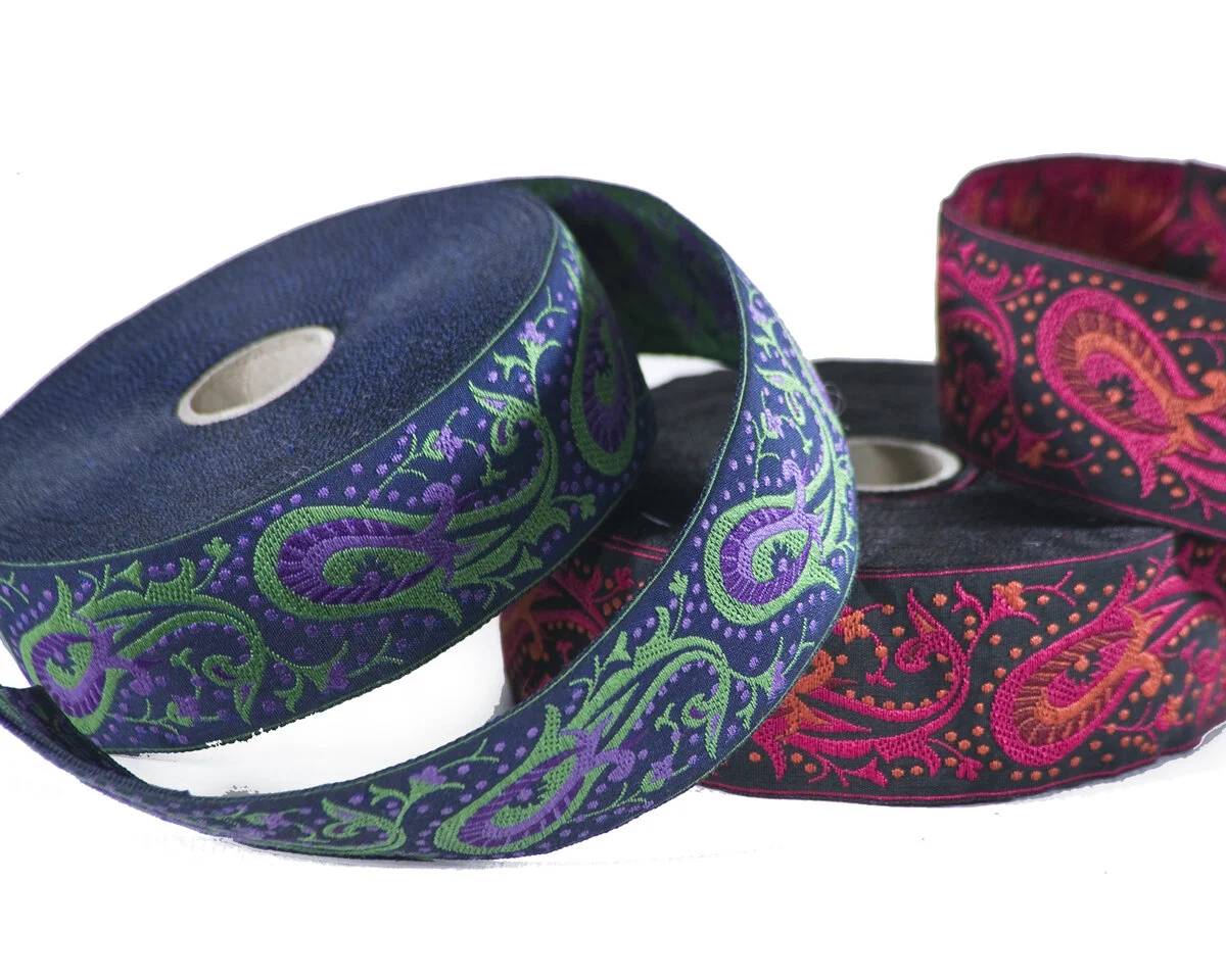 Jacquardband PAISLEYS, 3,2 cm breit, 2 Farbvarianten