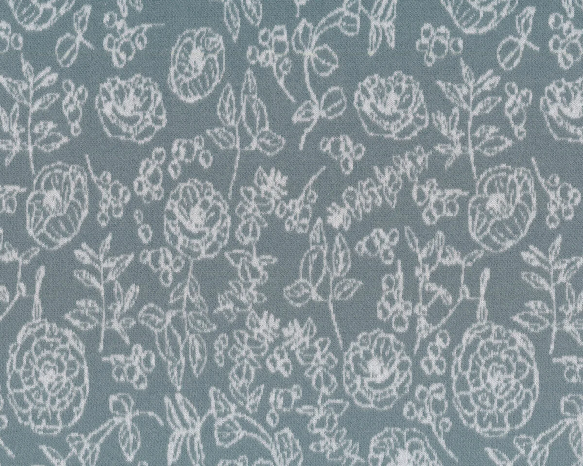 Jacquardjersey AVA, Rosen, grüngrau, Bienvenido Colorido