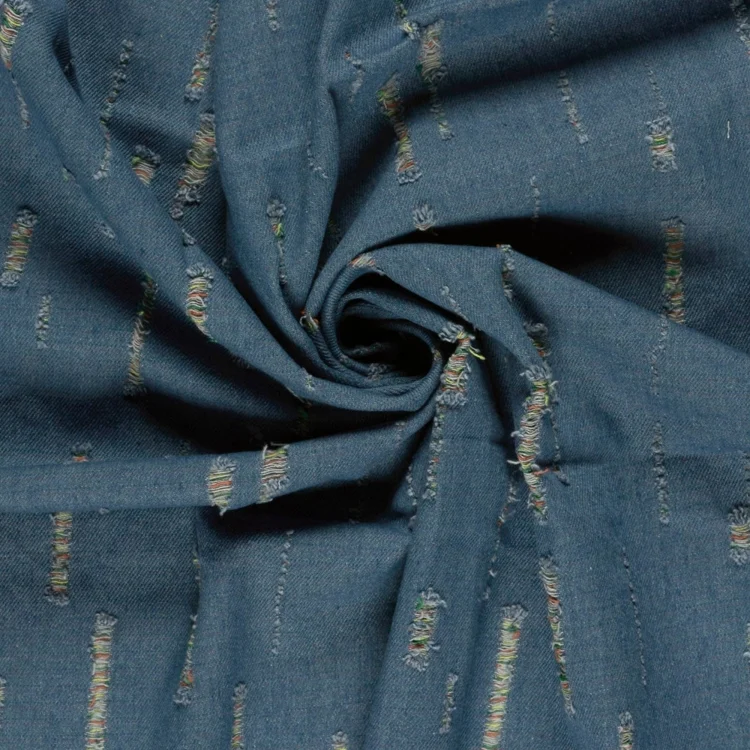 Jeansstoff Used-Look vorgewaschen, hellblau