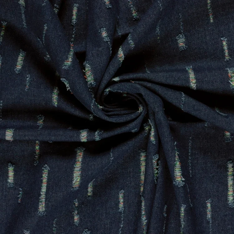 Jeansstoff Used-Look vorgewaschen, marineblau