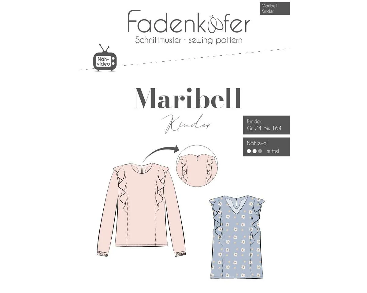 Kinder-Schnittmuster Bluse MARIBELL, fadenkäfer