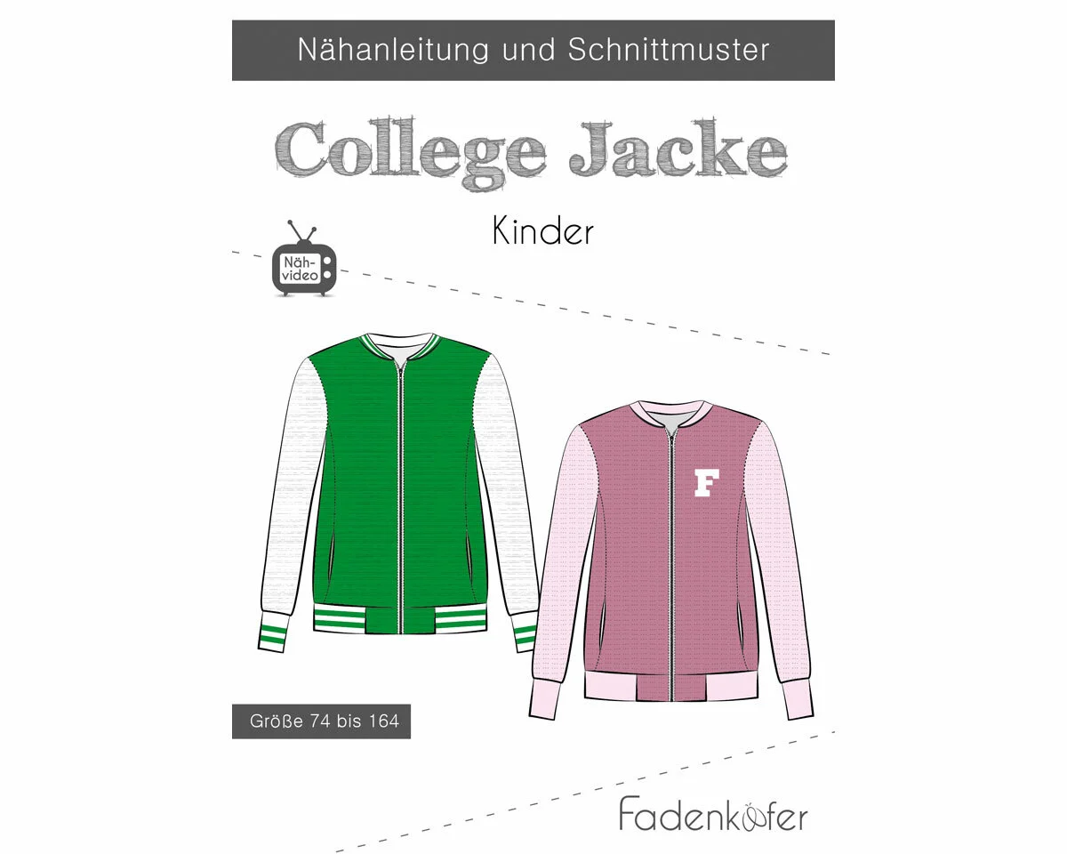 Kinder-Schnittmuster College-Jacke, fadenkäfer
