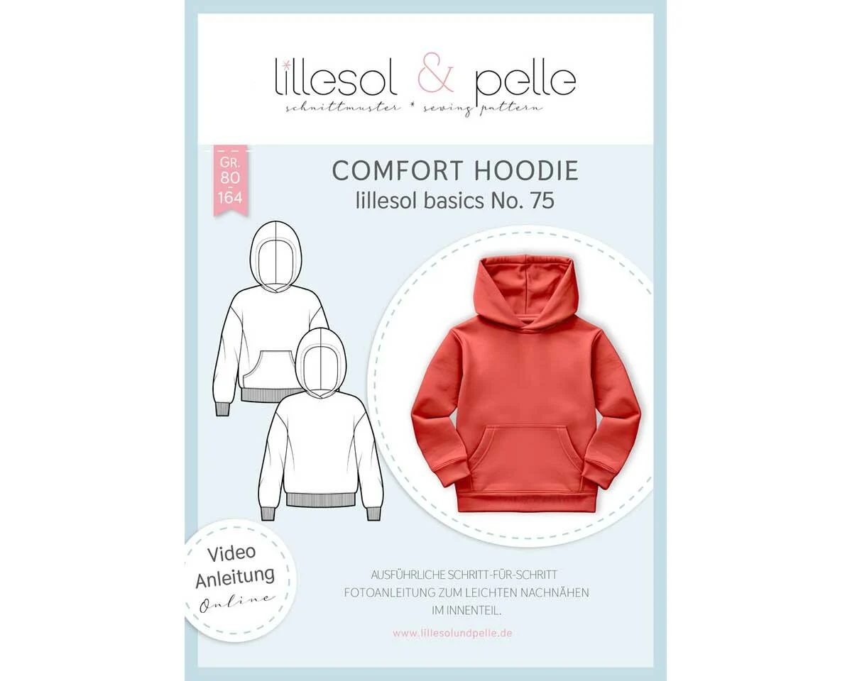 Kinder-Schnittmuster Comfort Hoodie, lillesol basics No.75