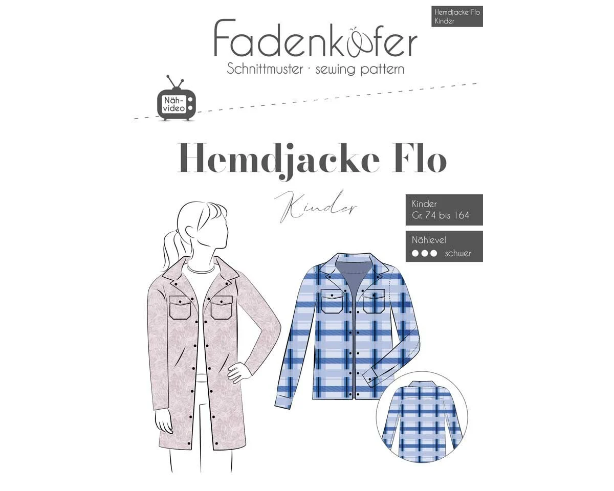 Kinder-Schnittmuster Hemdjacke FLO, fadenkäfer