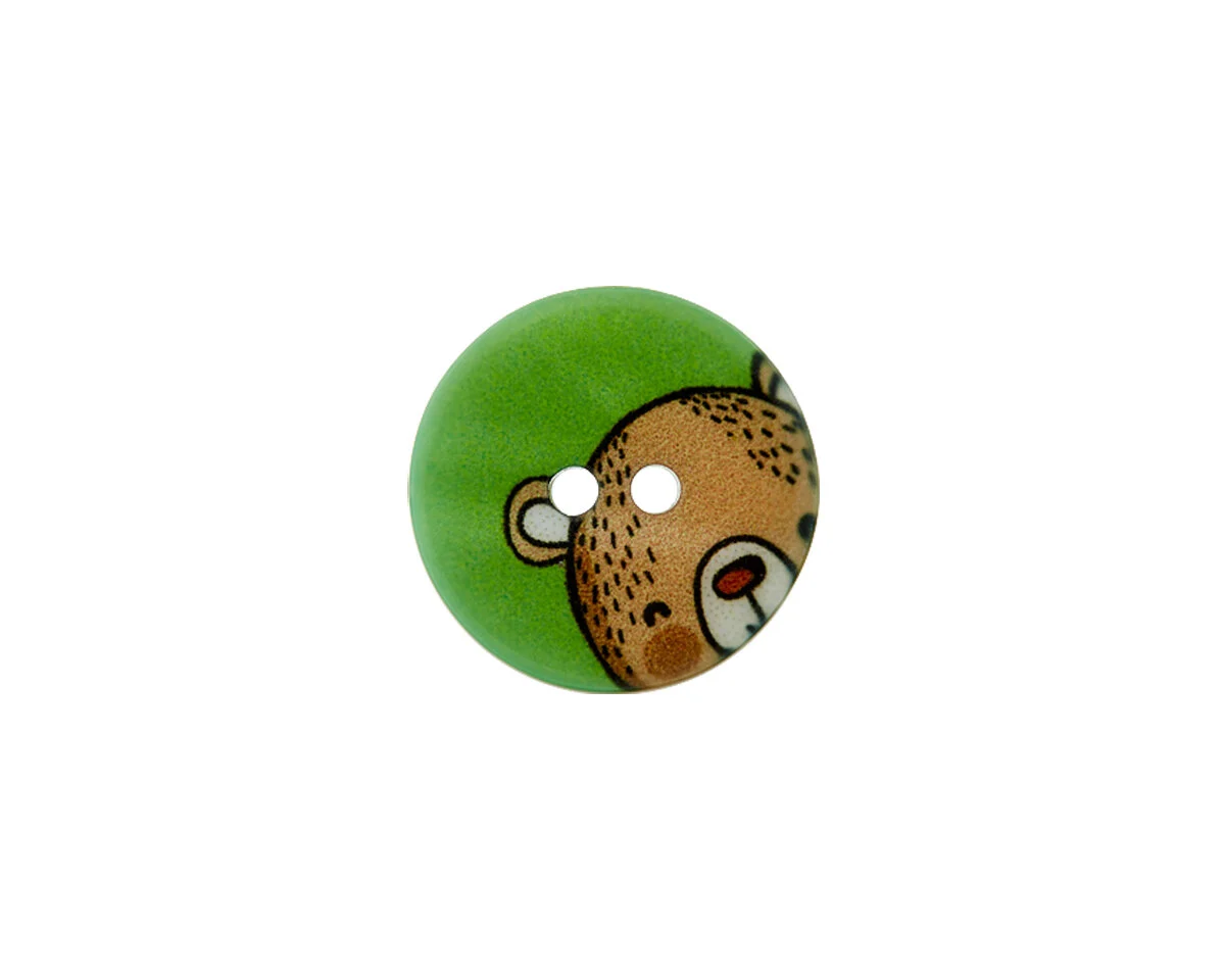 Kinderknopf BERNIE BÄR mit Metallic-Optik, Union Knopf