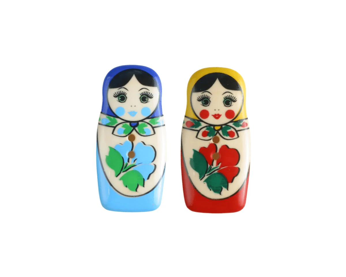 Kinderknopf MATRYOSHKA, Puppe, Babuschka, Dill Knopf