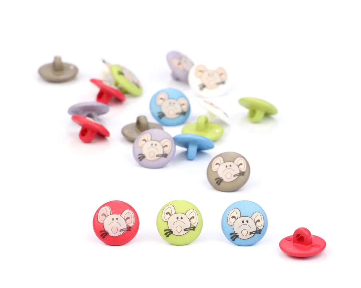 Kinderknopf PIEPS mit Mäusegesicht, Union Knopf