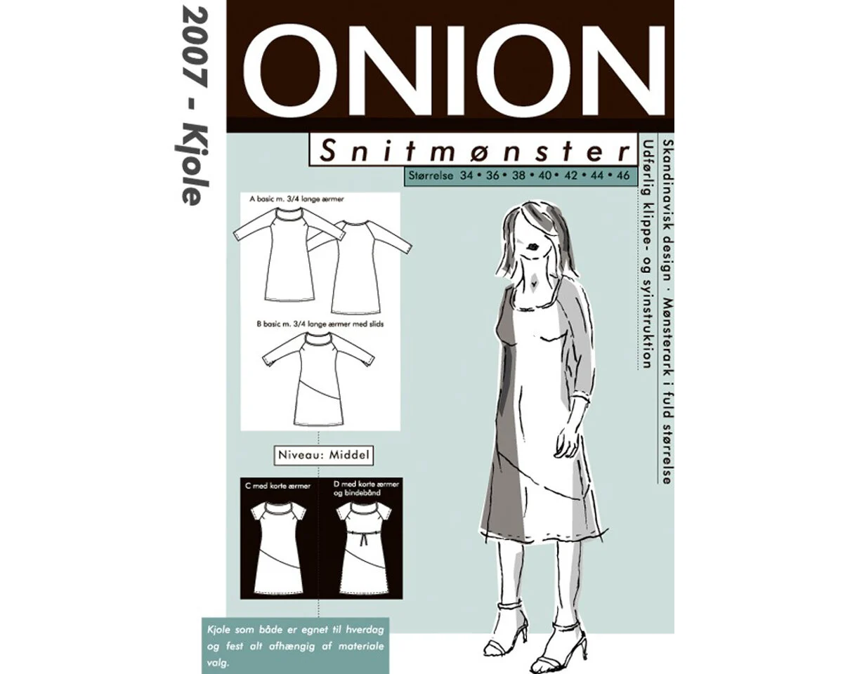 Kleid mit Raglanärmeln, Schnittmuster ONION 2007