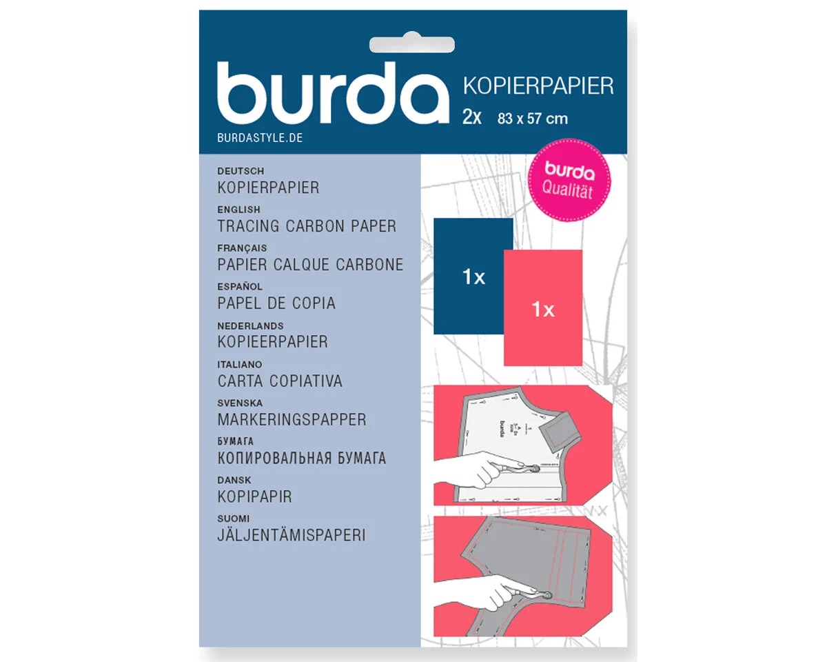Kopierpapier für Schnittmuster blau und rot, burda style