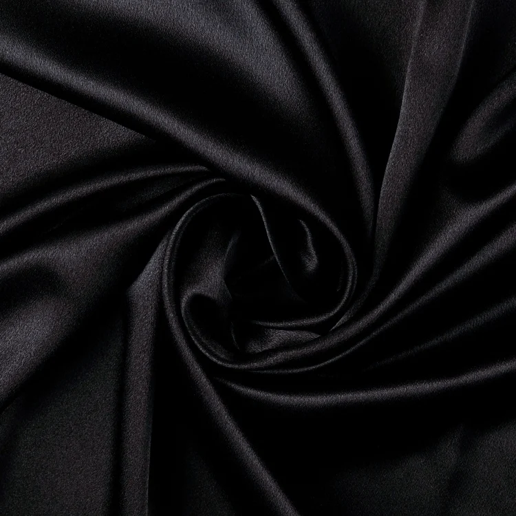 Krepp Satin schwarz