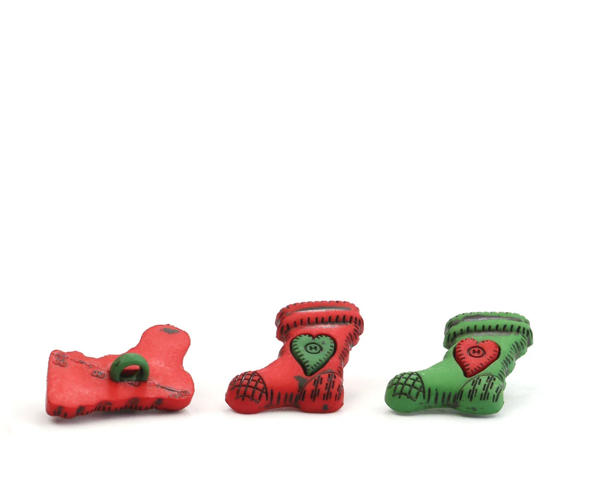 Kunsstoffknopf SOCKE, Weihnachtsstiefel, Union Knopf