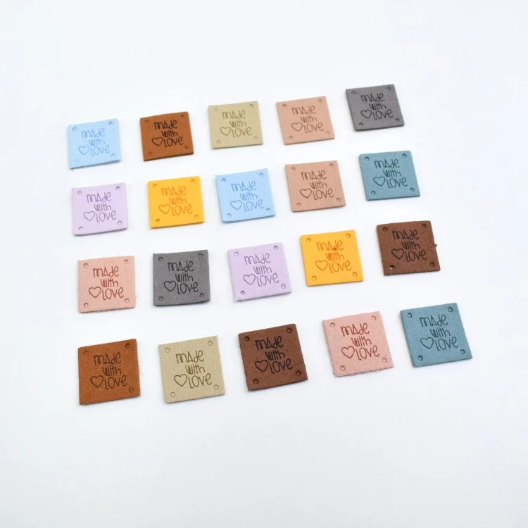 Kunstleder Label - Set Made with Love, 20 Stück