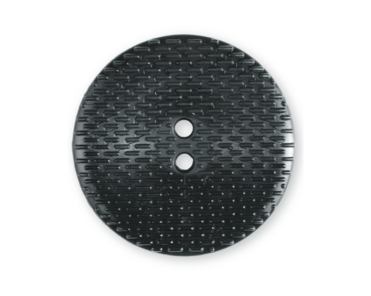 Kunststoffknopf CARBON, Striche, schwarz, 30 & 38 mm, Dill Knopf