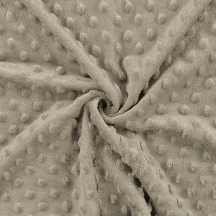 Kuschelfleece Minky Dots, beigegrau