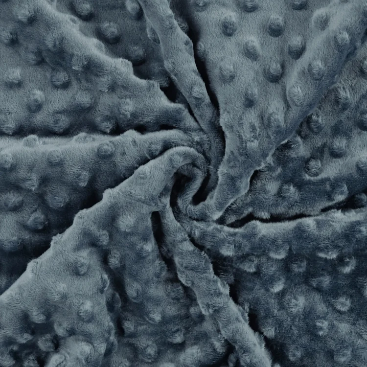 Kuschelfleece Minky Dots, graublau