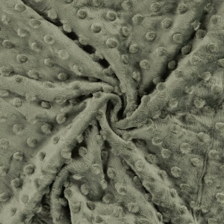 Kuschelfleece Minky Dots, olivgrün
