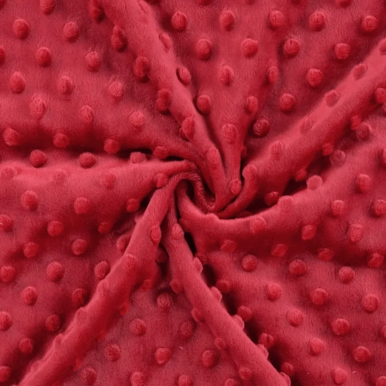 Kuschelfleece Minky Dots, rot