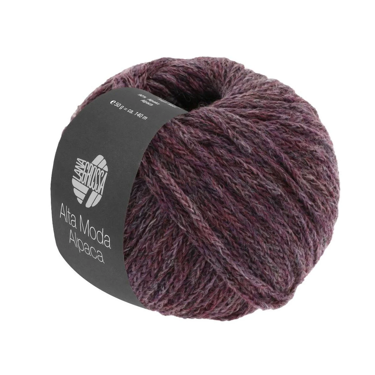 Lana Grossa - Alta Moda Alpaca 0020 brombeer/grau meliert