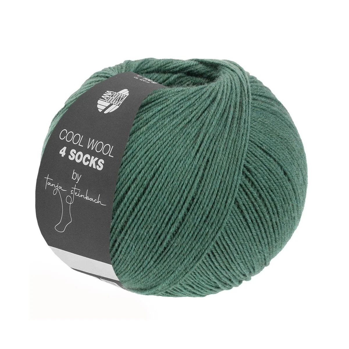 Lana Grossa - Cool Wool 4 Socks Uni 7702 graugrün