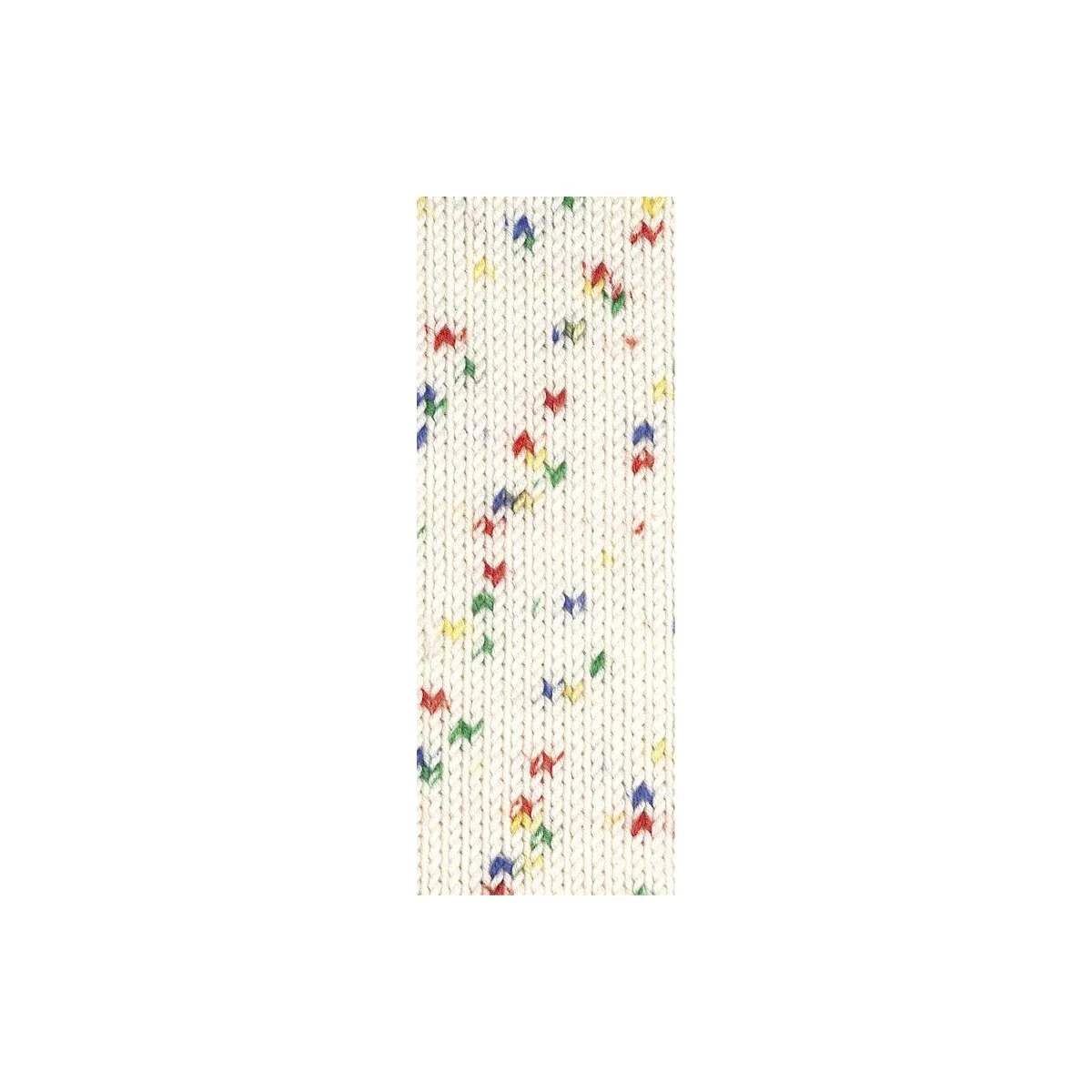 Lana Grossa - Cool Wool Print Punto 0801 weiß rot grün blau gelb