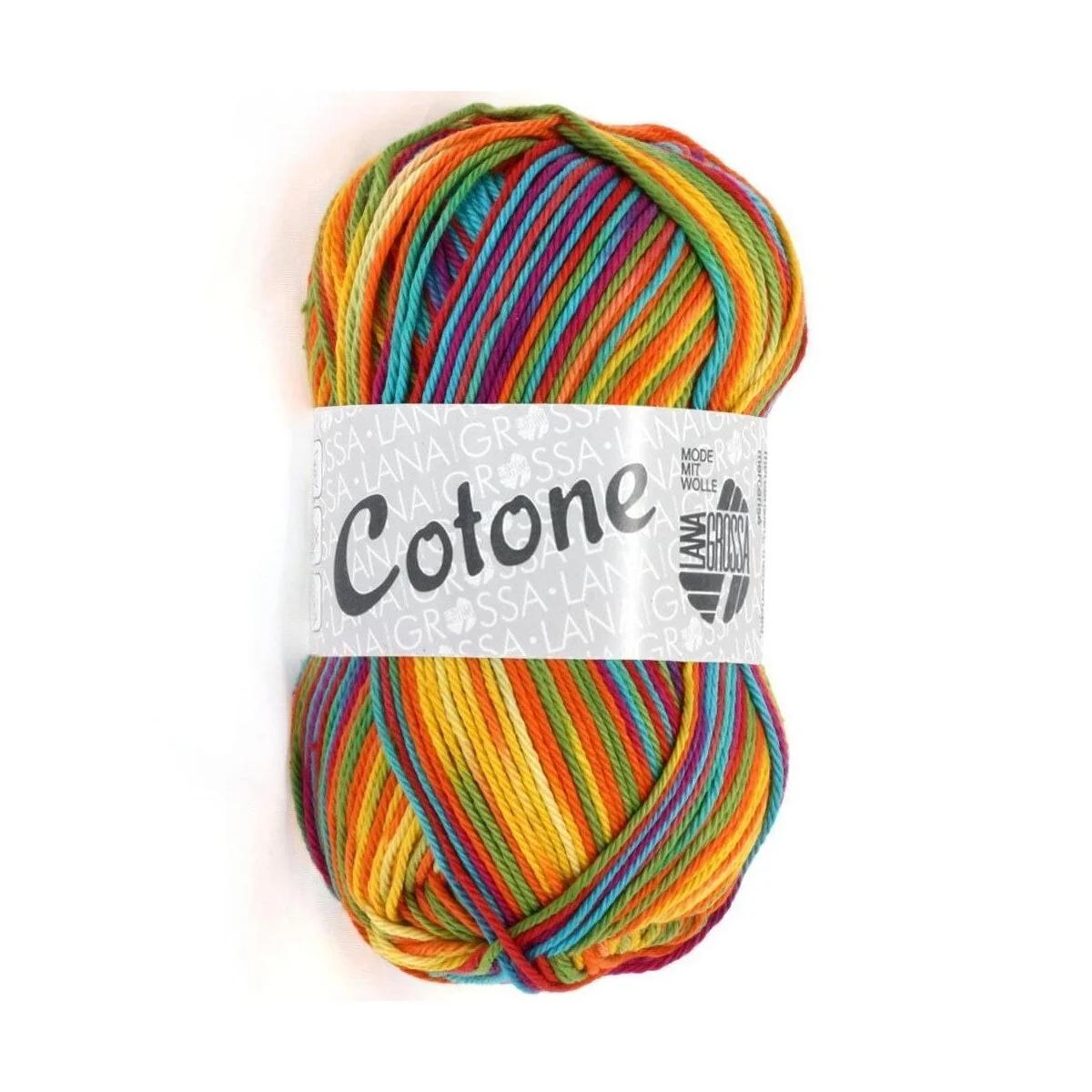 Lana Grossa - Cotone Print 0306 gelb orange zyklam grün türkis violett