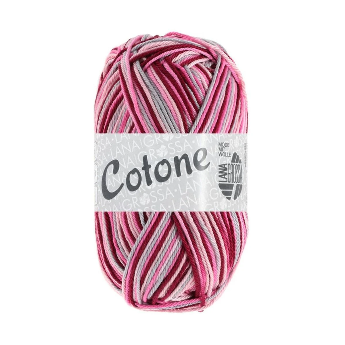 Lana Grossa - Cotone Print 0327 rosa pink bordeaux hellgrau