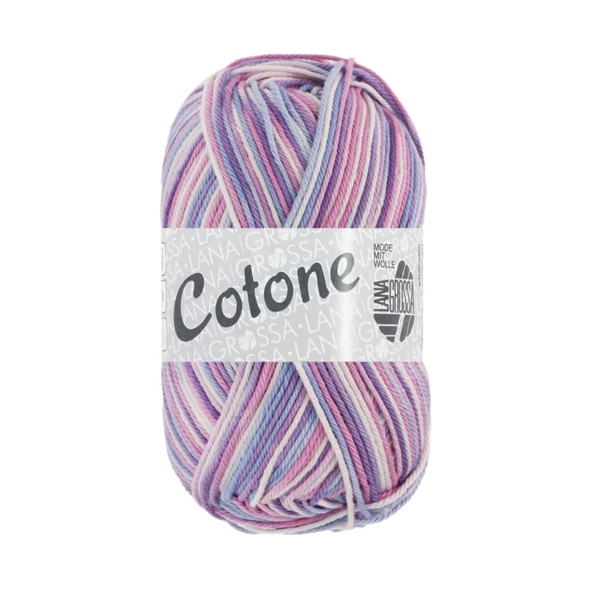 Lana Grossa - Cotone Print 0354 weiß rosa lila violett veilchenblau