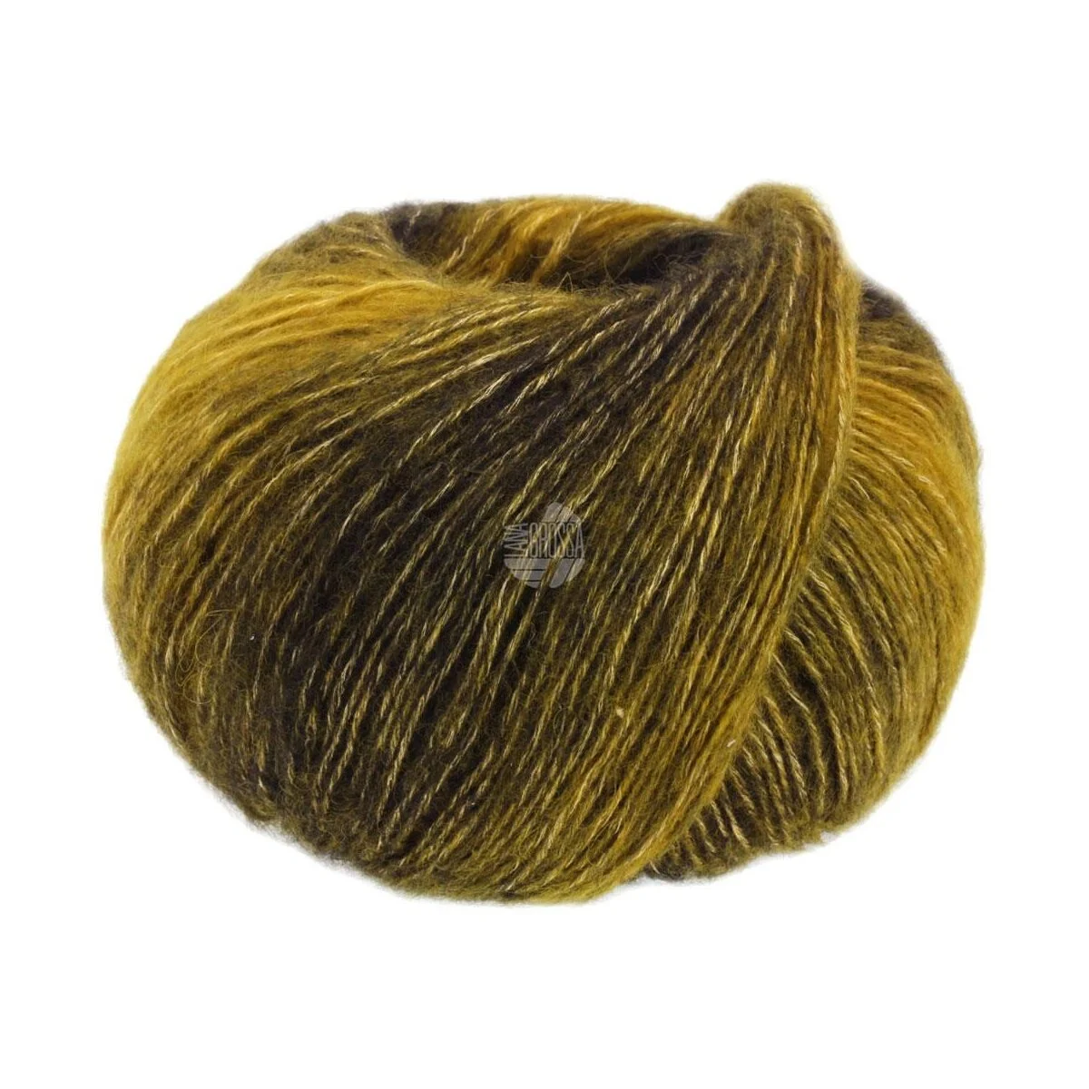 Lana Grossa - Duetto Puno 0101 senfgelb grauoliv schwarzoliv