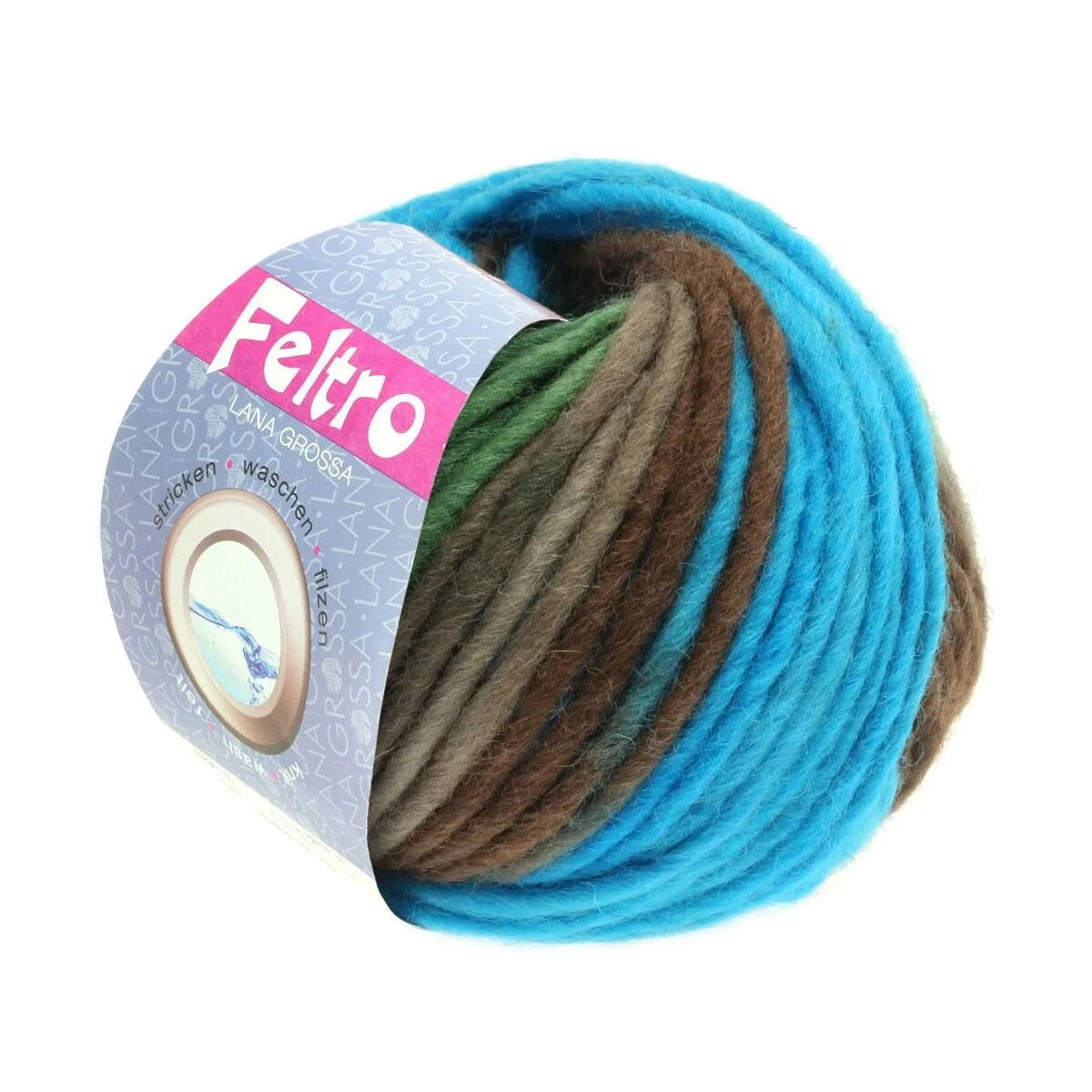 Lana Grossa - Feltro Print 0376 türkis braun beige grün