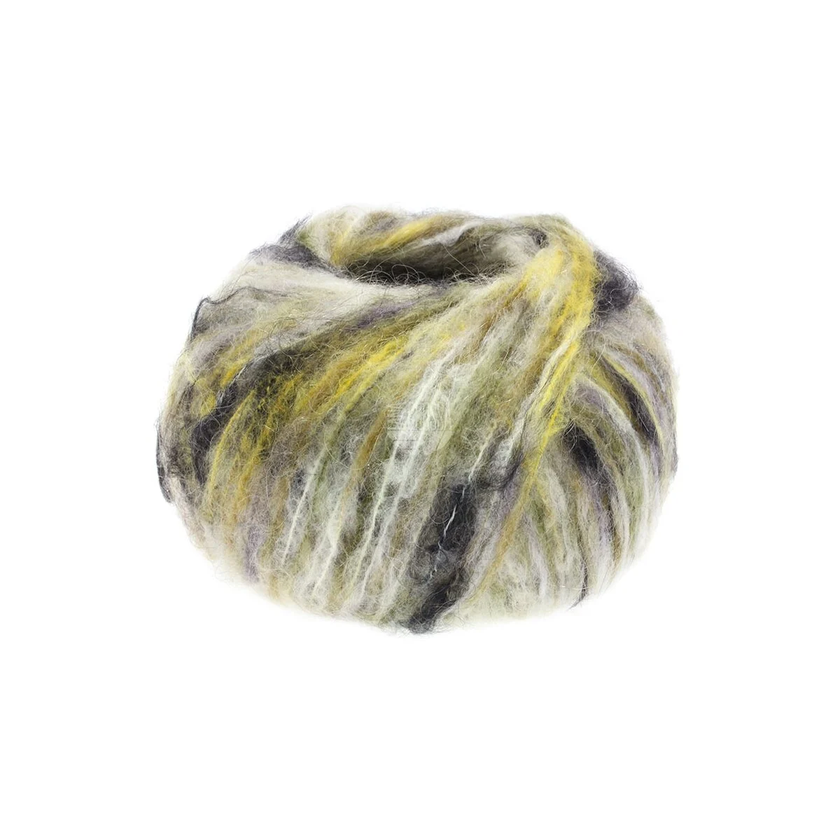 Lana Grossa - Lala Berlin Brushy 0103 rohweiß oliv schwarz nougat beige