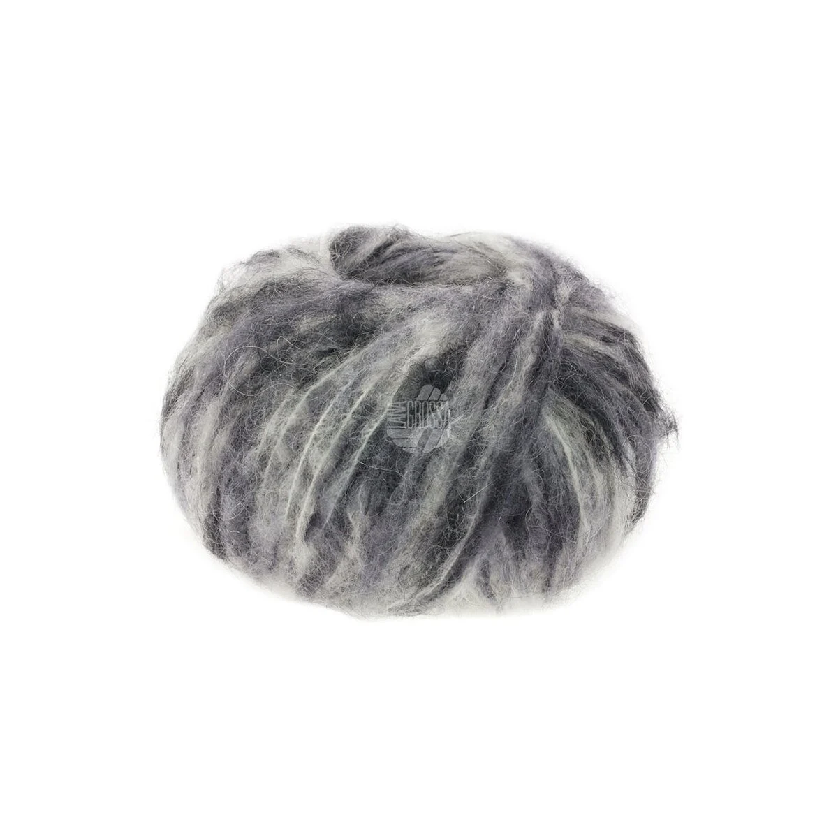 Lana Grossa - Lala Berlin Brushy 0106 rohweiß hell- mittel- dunkelgrau schwarz