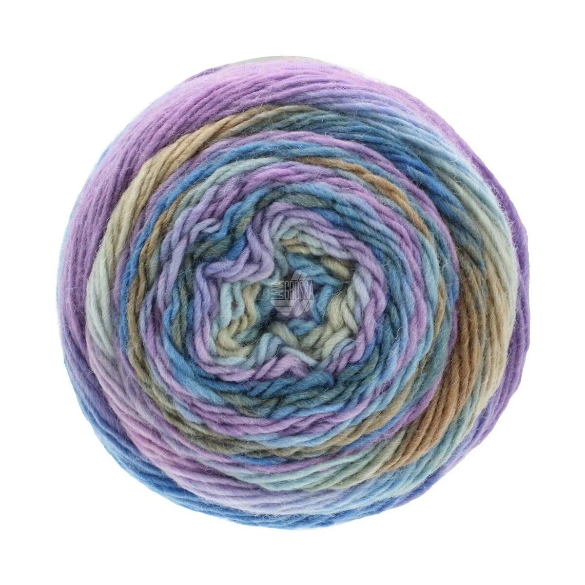 Lana Grossa - Meilenweit 100g Color Mix Multi 8002 graubraun grège kornblume flieder pastellblau