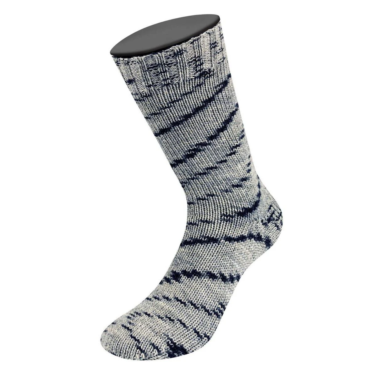 Lana Grossa - Meilenweit 100g Denim Mix Black 4657 silbergrau hellgrau anthrazit