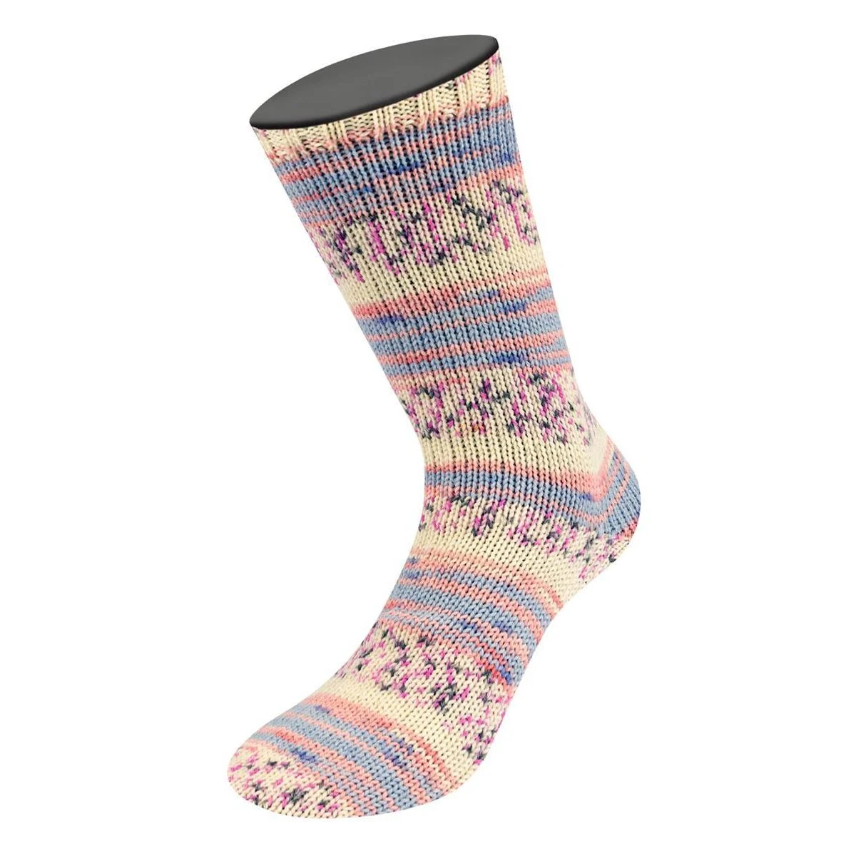 Lana Grossa - Meilenweit 100g Modello 4372 creme pink graugrün rosa hellblau