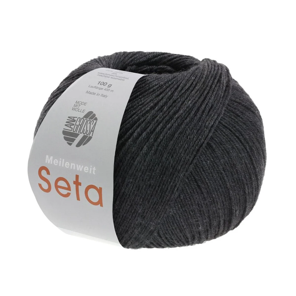 Lana Grossa - Meilenweit 100g Seta 0015 anthrazit