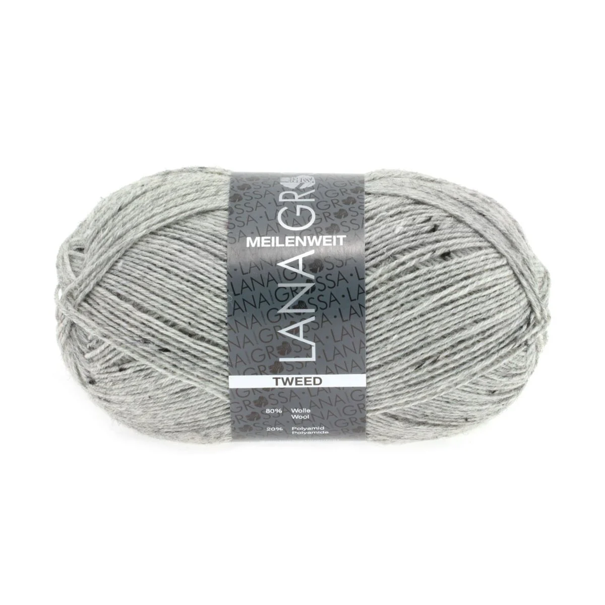 Lana Grossa - Meilenweit 100g Tweed 0110 hellgrau tweed