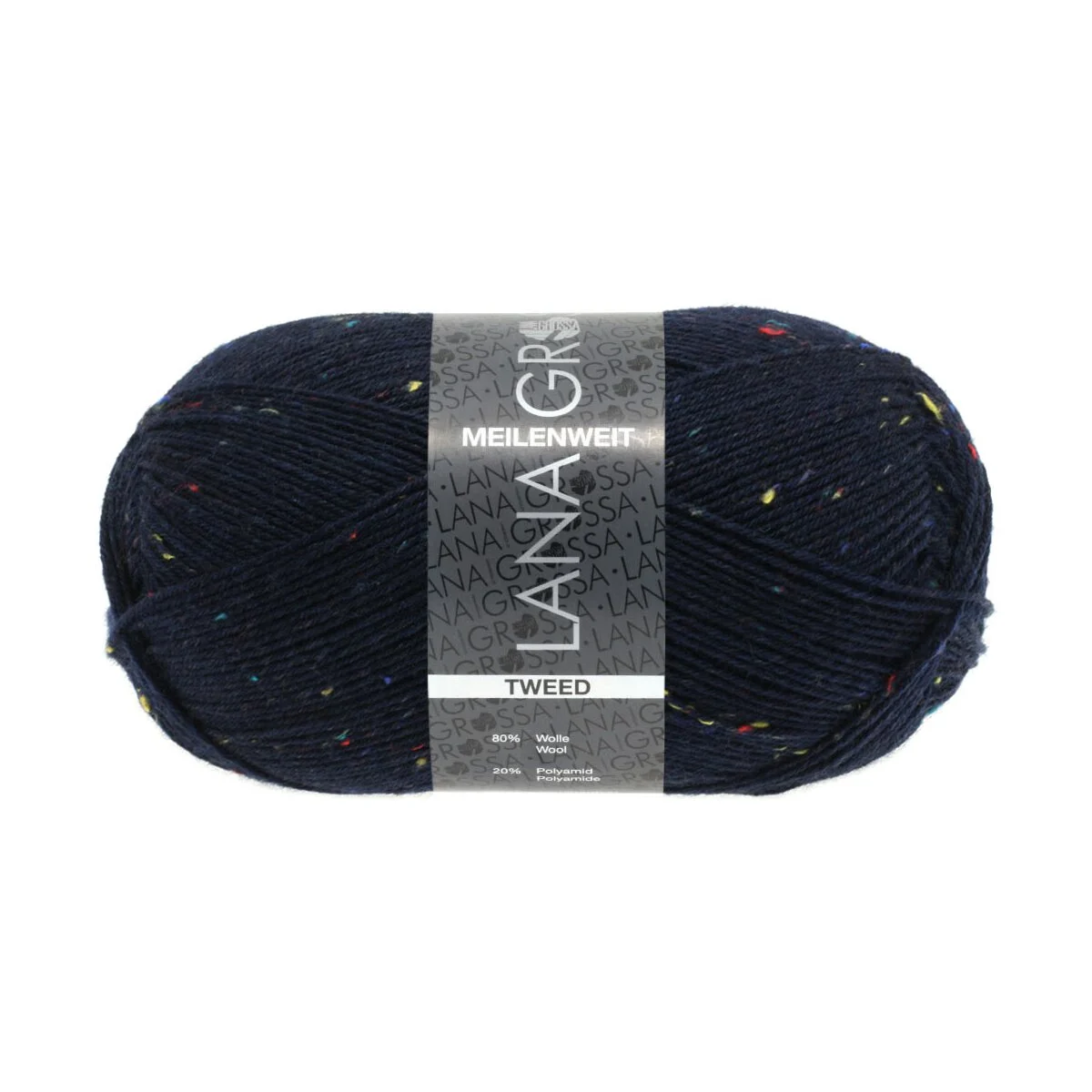 Lana Grossa - Meilenweit 100g Tweed 0112 nachtblau tweed