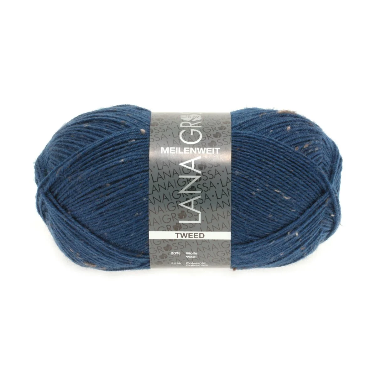 Lana Grossa - Meilenweit 100g Tweed 0128 dunkles petrolblau tweed