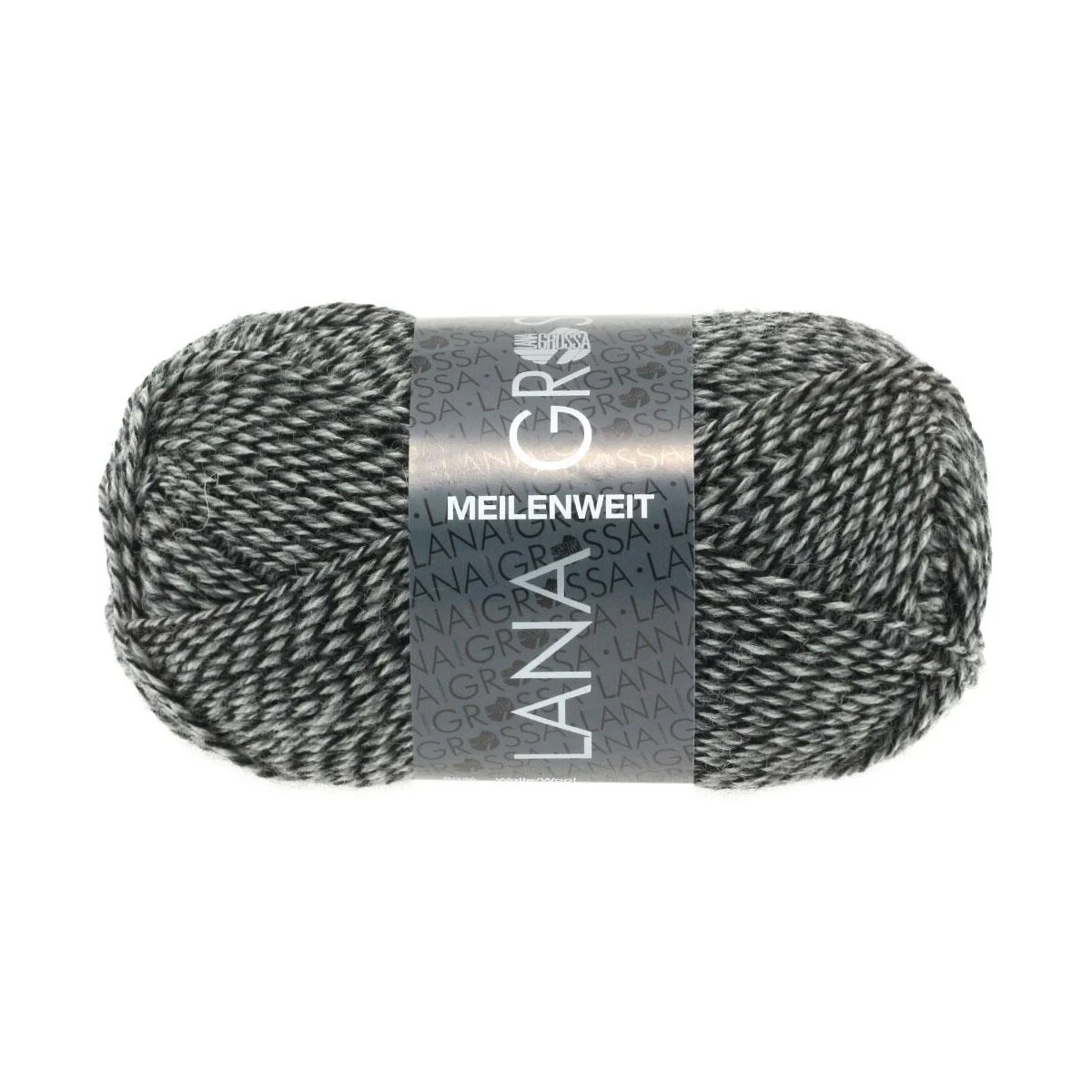 Lana Grossa - Meilenweit 4-fach 50g 1178 natur grau schwarz