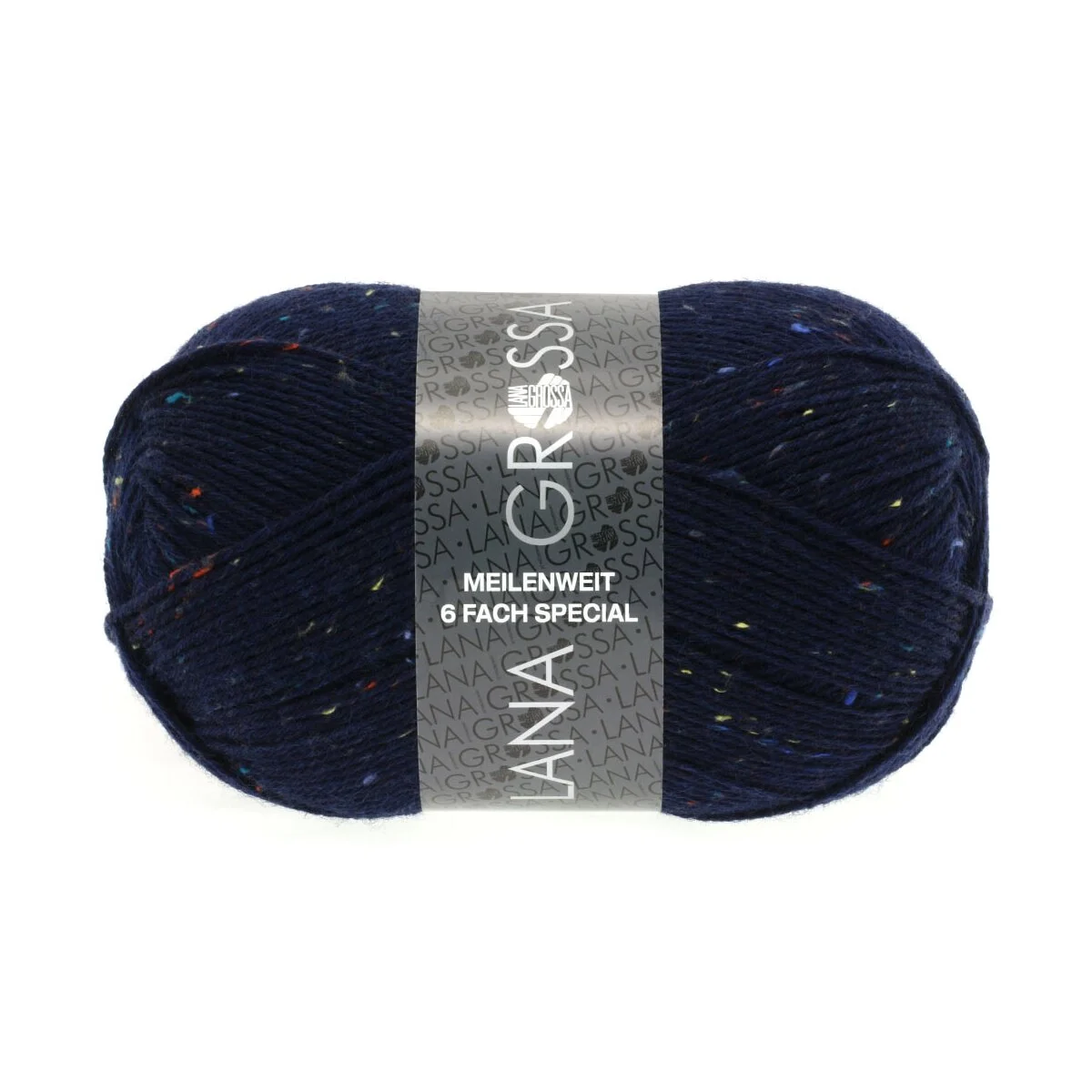 Lana Grossa - Meilenweit 6-fach 150g Tweed 8816 nachtblau meliert