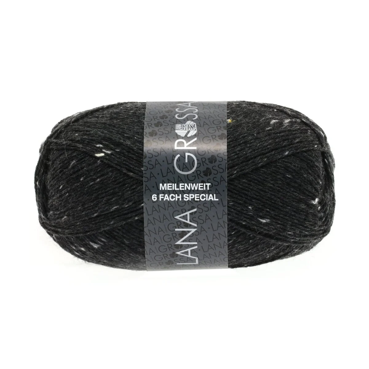 Lana Grossa - Meilenweit 6-fach 150g Tweed 8837 anthrazit meliert