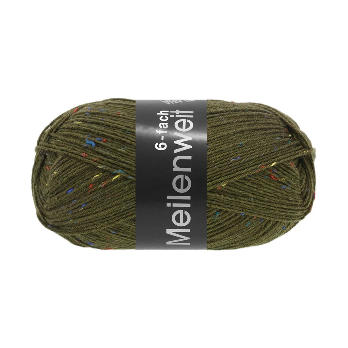 Lana Grossa - Meilenweit 6-fach 150g Tweed 9248 dunkelgrün