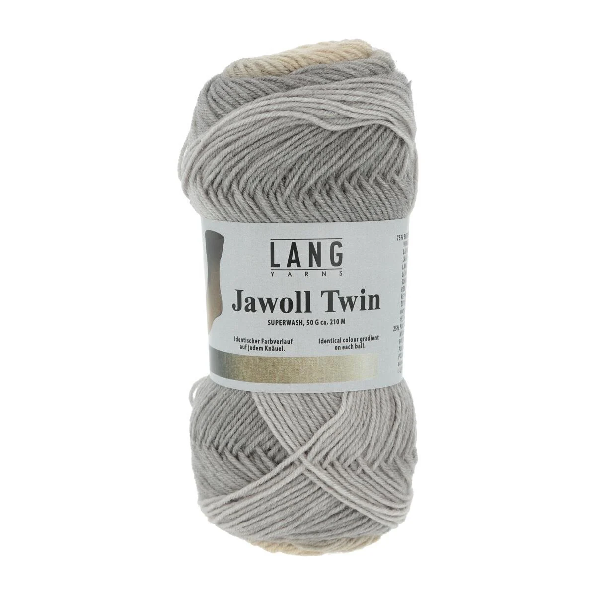 Lang Yarns - Jawoll Twin 0502 beige grau
