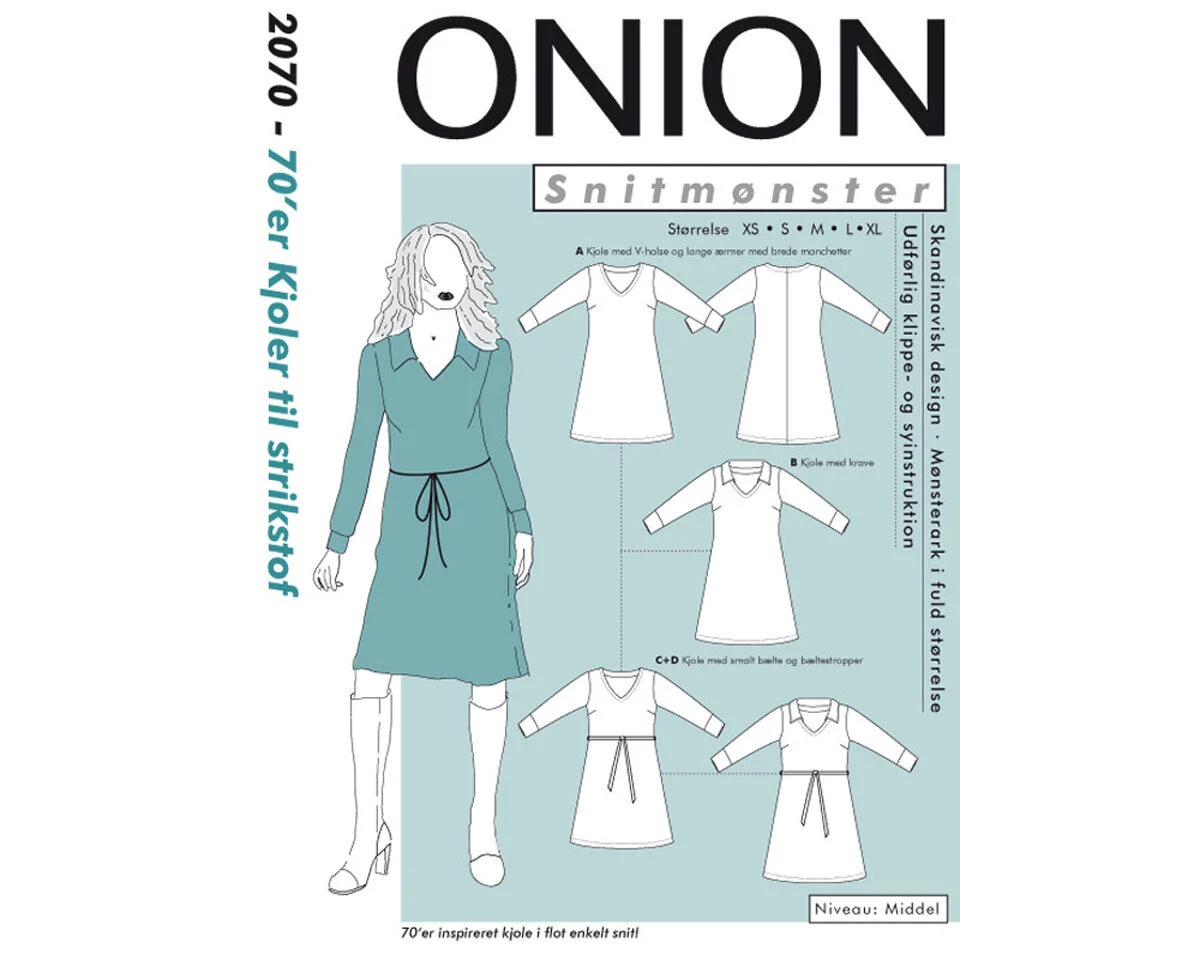 Legeres Kleid mit V-Ausschnitt, Schnittmuster ONION 2070