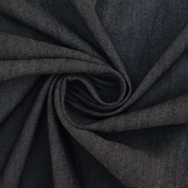 Leichter Stretch Chambray, schwarz