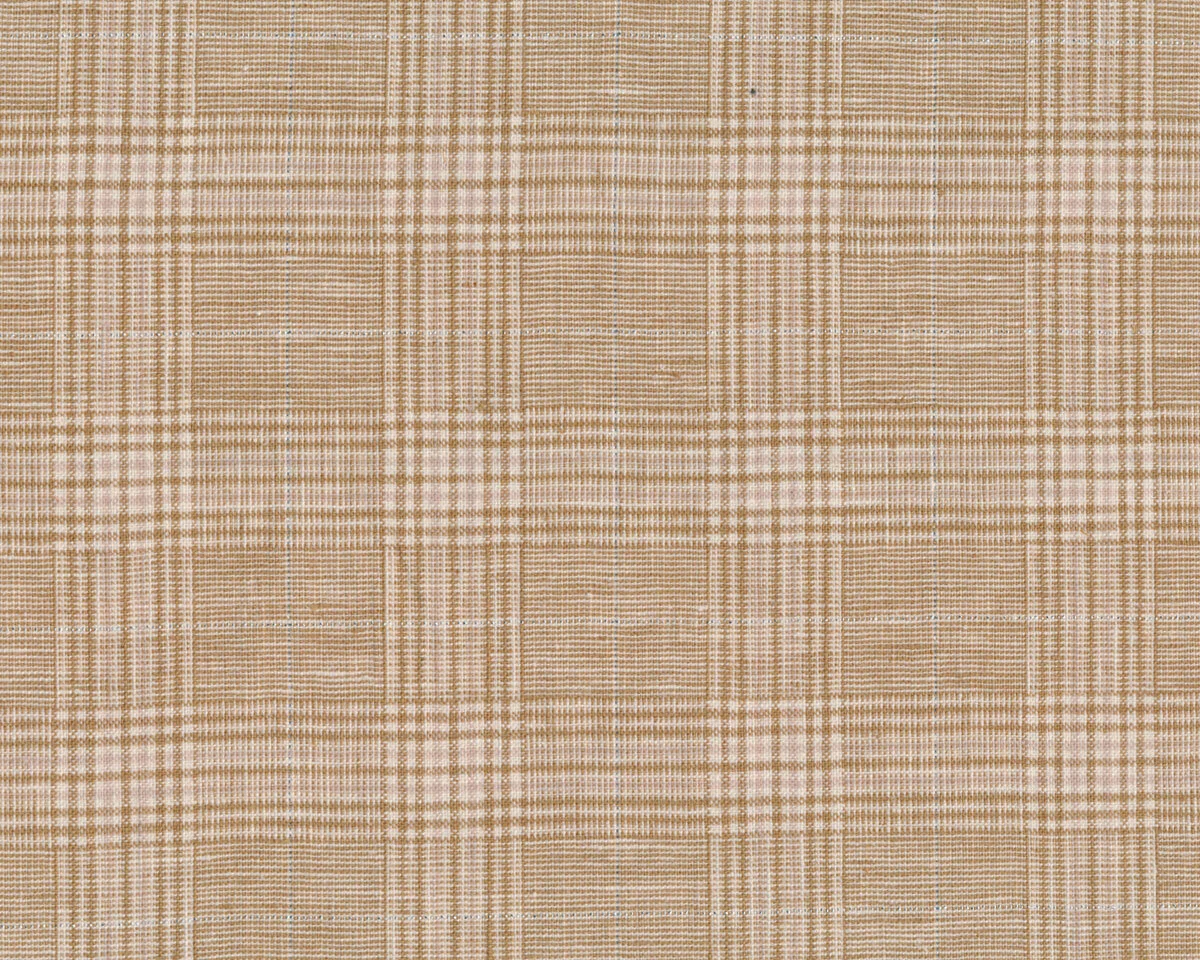 Leinenstoff mit Baumwolle LUREX, Glencheck-Karo, beige-silber