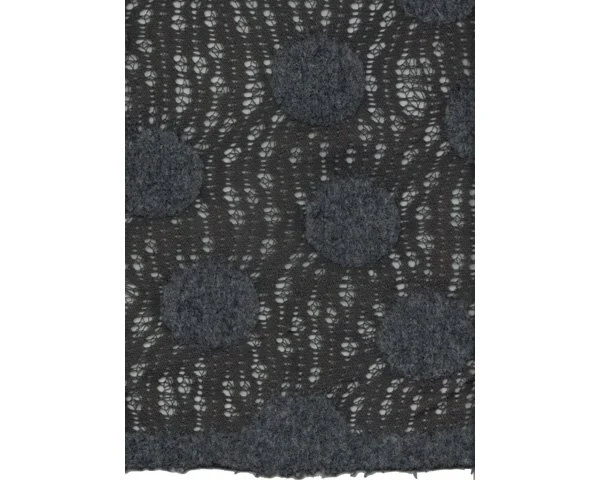 Lochmuster-Strickstoff BITONTO, aufgefilzte Kreise, anthrazit-dunkelgrau, Hilco