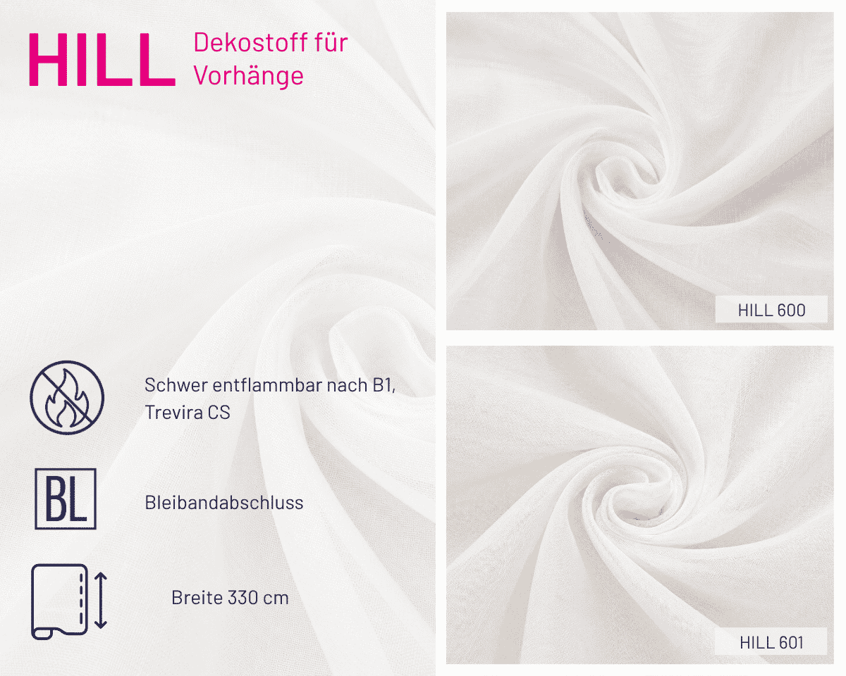 Matter Gardinenstoff HILL aus Polyester, transparent, Saum & Viebahn