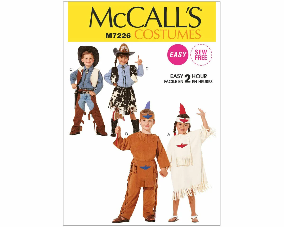 McCALL´s Kinder-Schnittmuster Kostüm COWBOY & INDIANER